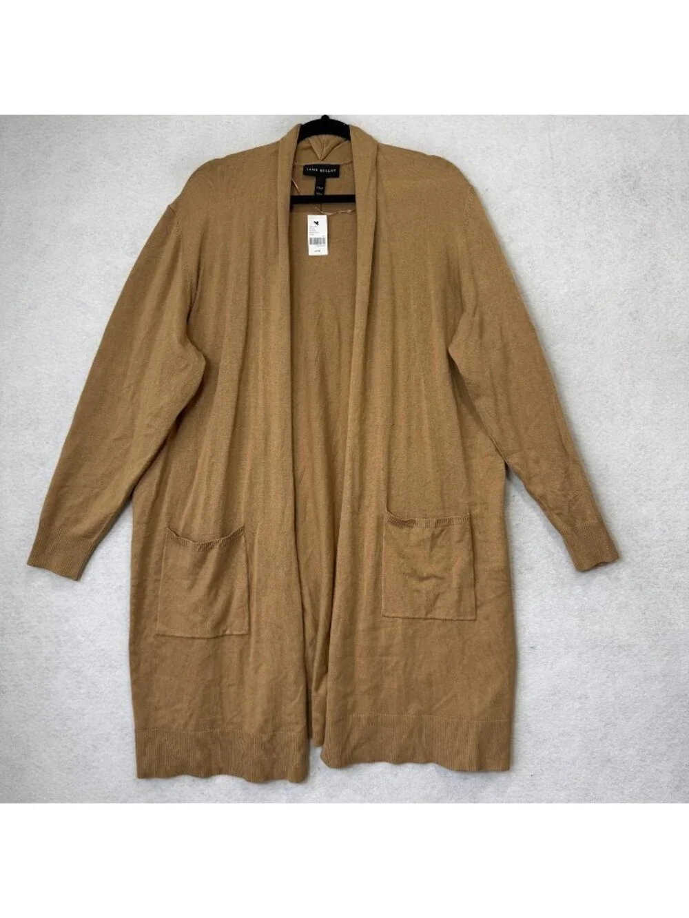 Lane Bryant Cardigan Sweater Womens 22/24 Brown Open Front Longline Knit